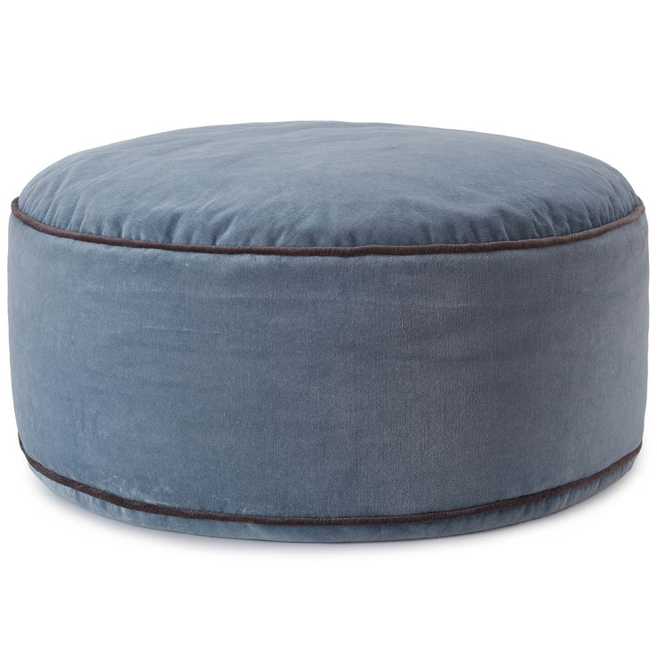 Pouf Deomali, Blaugrau & Dunkelgrau, 100% Baumwolle