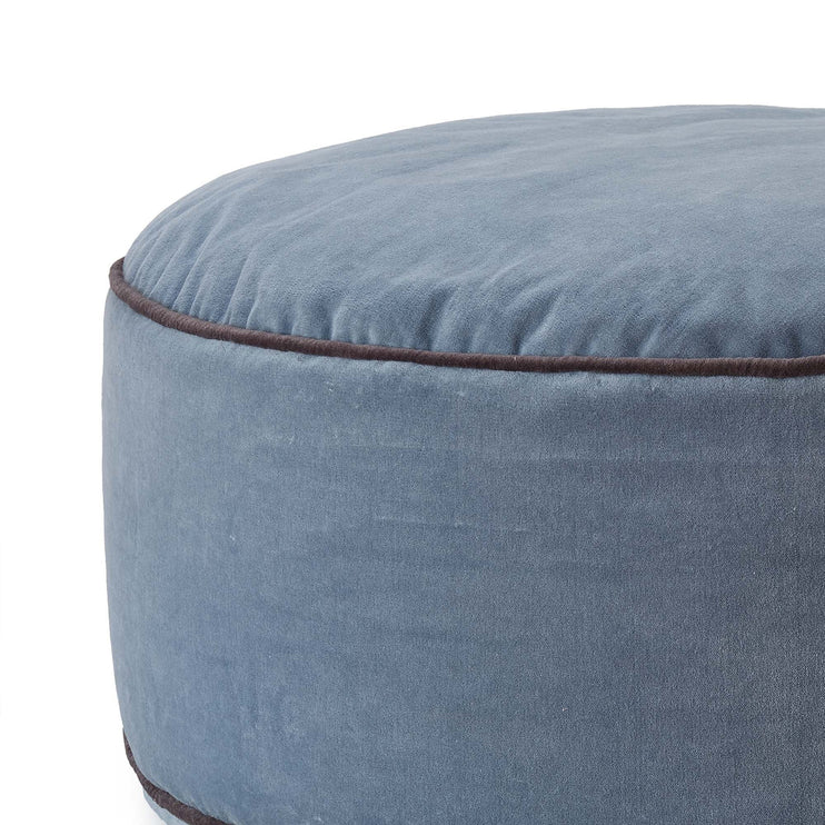 Pouf Deomali, Blaugrau & Dunkelgrau, 100% Baumwolle | Hochwertige Wohnaccessoires