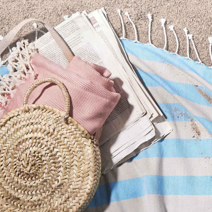 Laza Hammam Towel in papaya & white | Home & Living inspiration | URBANARA