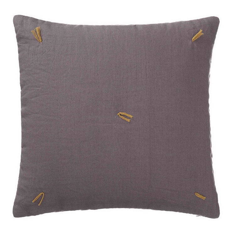 Kissenhülle Gaya, Grau & Leuchtendes Senfgelb, 100% Leinen & 100% Baumwolle & 100% Polyester