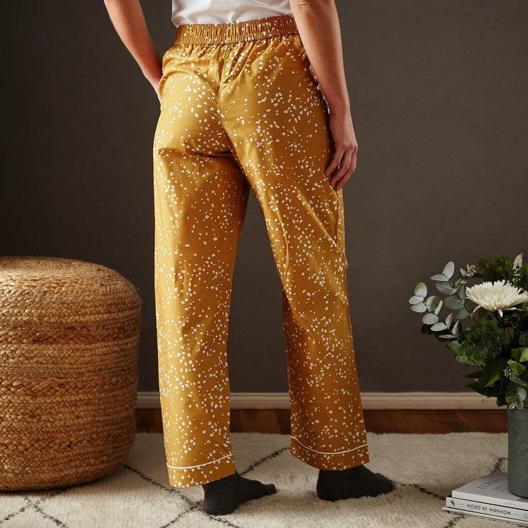Pyjama Cova, Senfgelb & Weiß, 100% Baumwolle | URBANARA Nachtwäsche