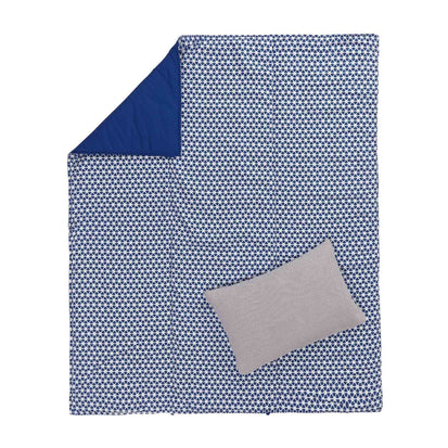 Picknickdecke Saldanha Ultramarinblau & Natur, 75% Baumwolle & 25% Leinen & 100% Nylon