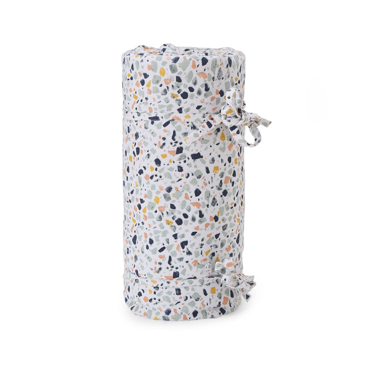 Picknickdecke Visso, Leuchtendes Senfgelb & Rosa & Helles Ozeangrün & Helles Graugrün, 100% Baumwolle & 100% Polyester | URBANARA Picknickdecken