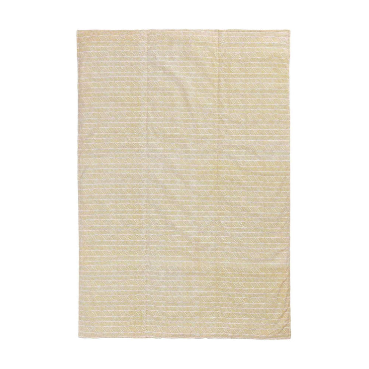 Picknickdecke Avola, Leuchtendes Senfgelb & Naturweiß & Papaya, 100% Baumwolle & 100% Polyester | URBANARA Picknickdecken