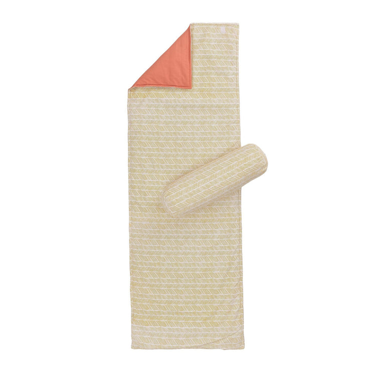 Picknickmatte Avola, Leuchtendes Senfgelb & Naturweiß & Papaya, 100% Baumwolle & 100% Polyester