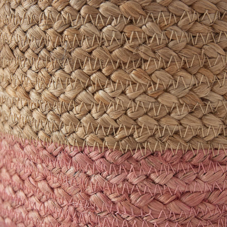 Dasai storage, natural & pink, 100% jute | URBANARA storage baskets