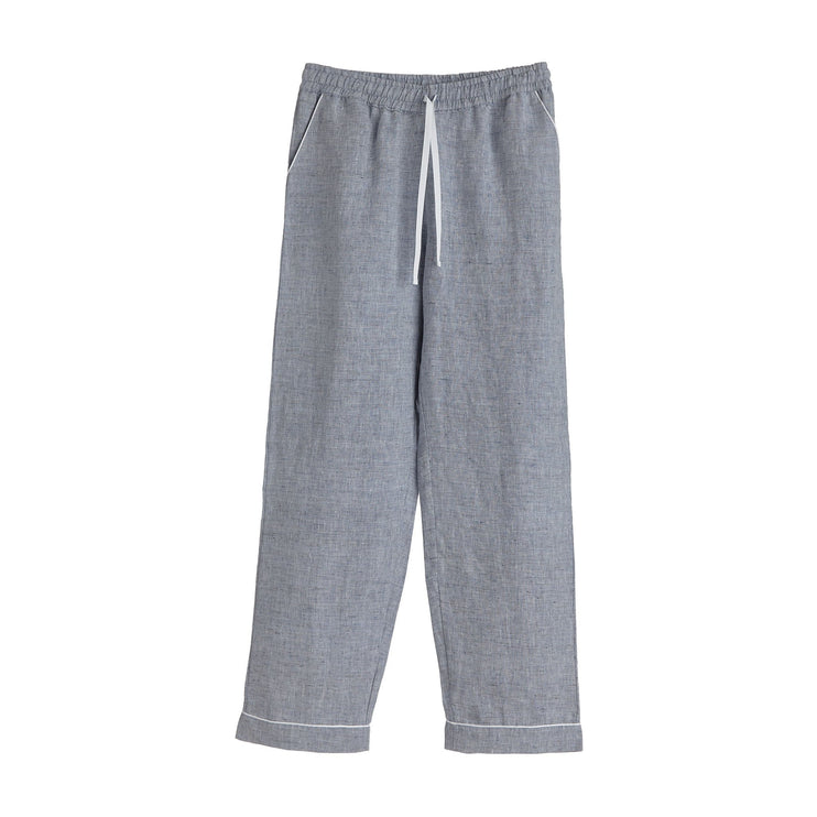 Pyjama Casaal in Dunkles Graublau & Weiß aus 100% Leinen & 100% Baumwolle | Entdecken Sie unsere schönsten Wohnaccessoires