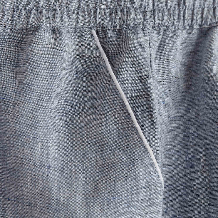 Pyjama Casaal, Dunkles Graublau & Weiß, 100% Leinen & 100% Baumwolle | Hochwertige Wohnaccessoires