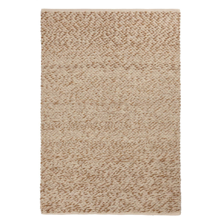 Teppich Salo Cognac & Warmes Beige & Naturweiß, 55% Wolle & 40% Polyester & 5% Jute | URBANARA Wollteppiche