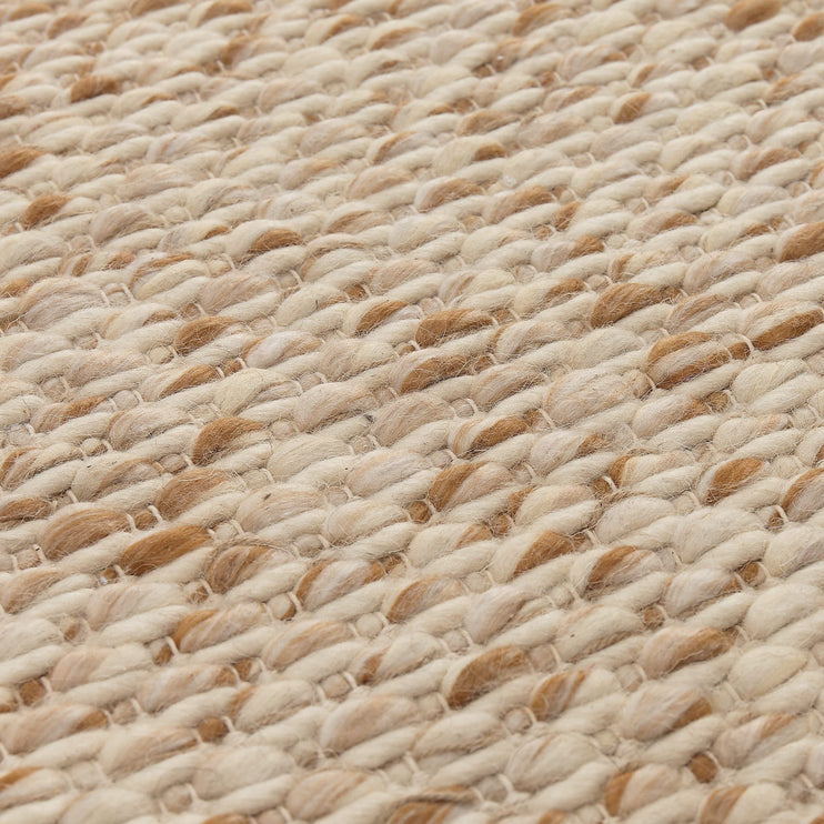 Teppich Salo Cognac & Warmes Beige & Naturweiß, 55% Wolle & 40% Polyester & 5% Jute | Hochwertige Wohnaccessoires