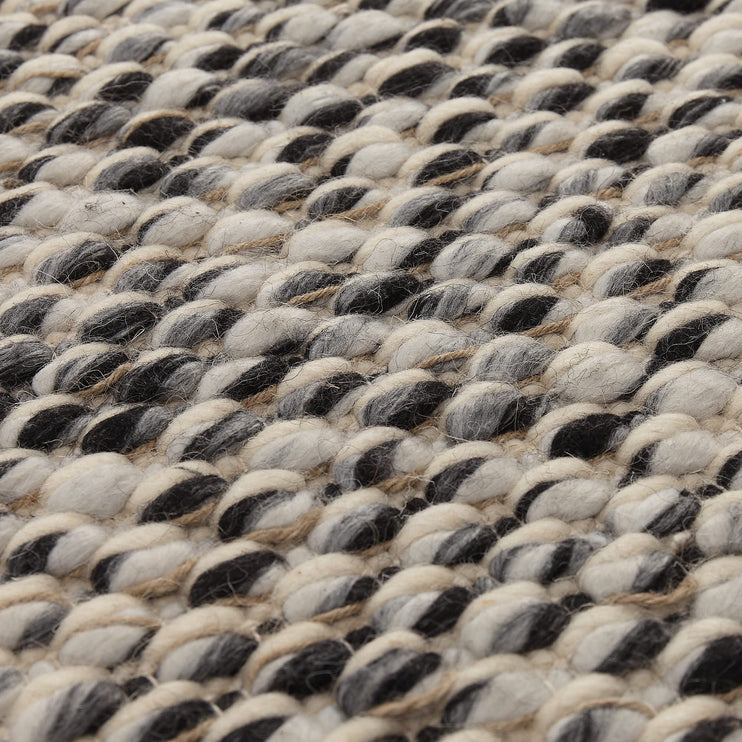 Teppich Salo Anthrazit-Melange & Naturweiß & Natur, 55% Wolle & 40% Polyester & 5% Jute | Hochwertige Wohnaccessoires