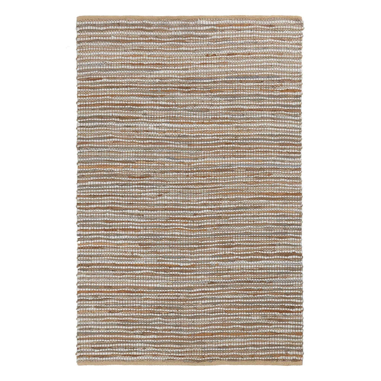 Metz Rug warm brown & natural, 20% jute & 20% leather & 60% cotton | URBANARA jute rugs