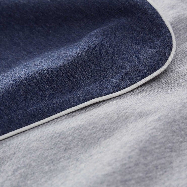 Kissenbezug Coria, Dunkelblau-Melange & Grau-Melange & Grau, 100% Baumwolle | Hochwertige Wohnaccessoires