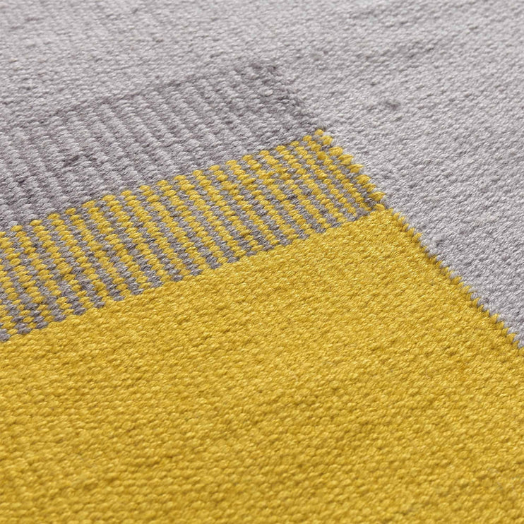 Indari rug, grey & ice blue & bright mustard, 100% pet | URBANARA outdoor accessories