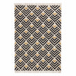 Caen rug, black & bright mustard & natural white, 90% wool & 10% cotton | URBANARA wool rugs