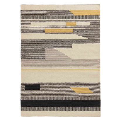 Teppich Kovalamin Schwarz & Leuchtendes Senfgelb & Naturweiß | Schöne Ideen für Ihr Zuhause | URBANARA