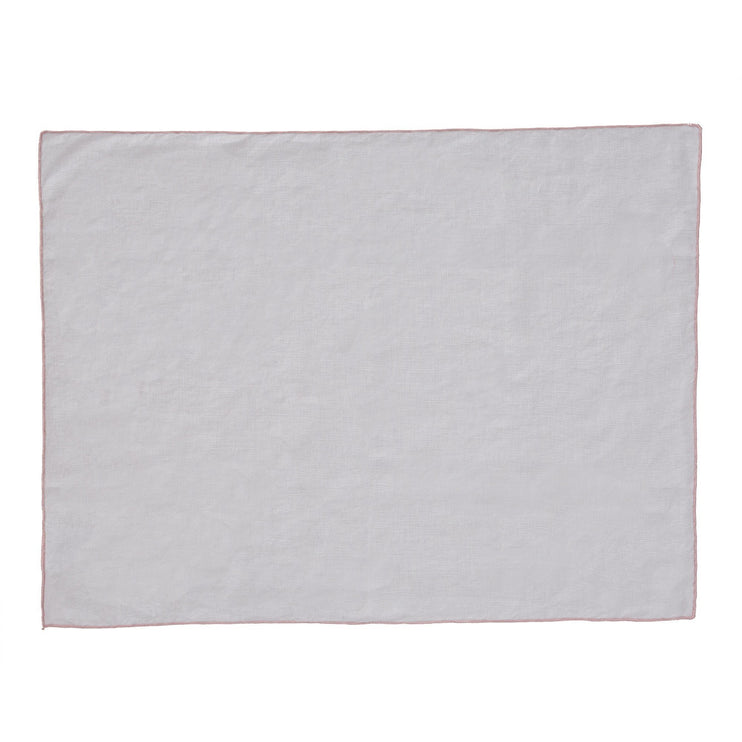 Alvalade table runner, light grey & powder pink, 100% linen |High quality homewares