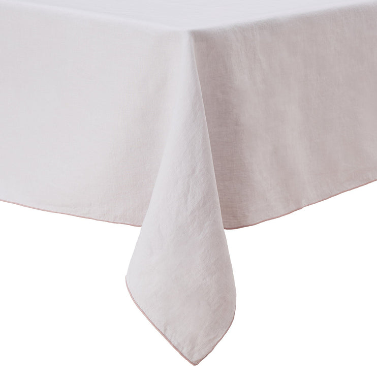 Alvalade table runner, light grey & powder pink, 100% linen | URBANARA table runners