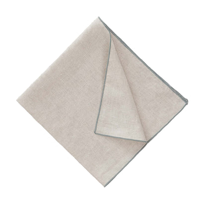 Serviette Alvalade, Natur & Grüngrau, 100% Leinen