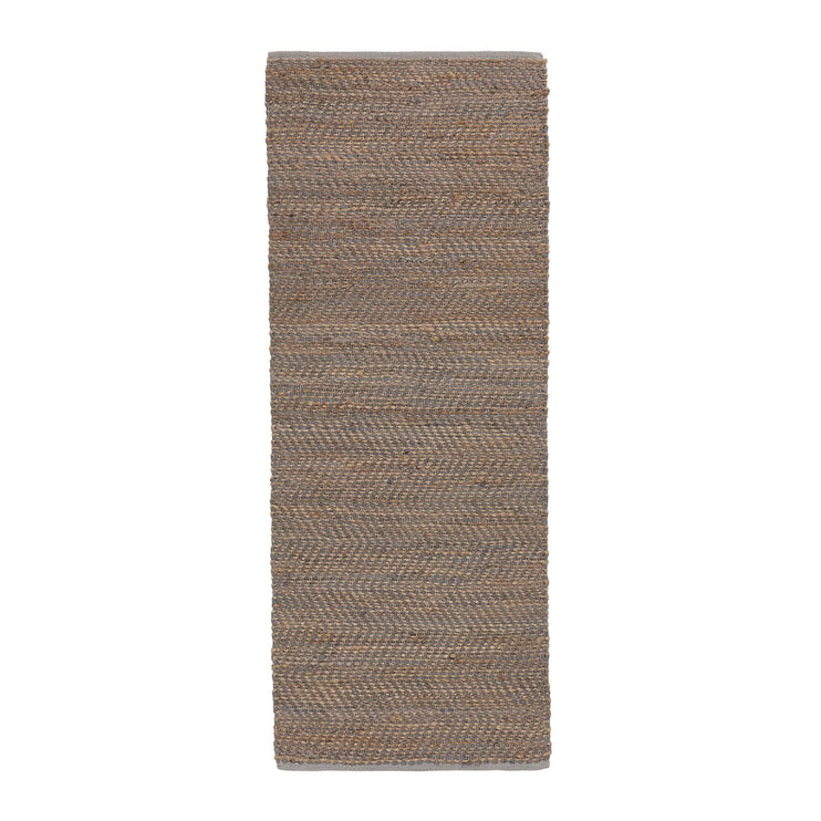 Nattika runner, grey & natural, 45% leather & 45% jute & 10% cotton | URBANARA runners