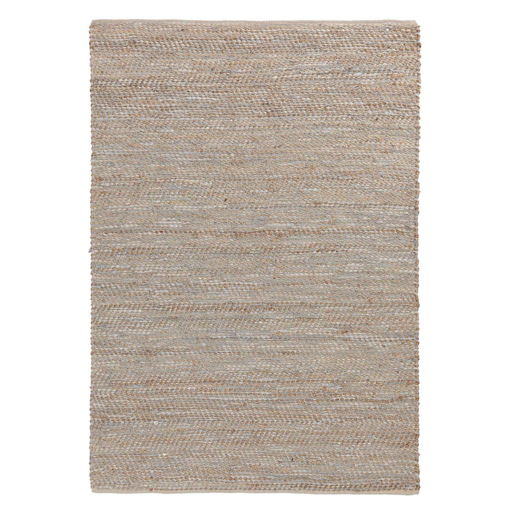 Nattika rug, white & natural, 45% leather & 45% jute & 10% cotton | URBANARA jute rugs