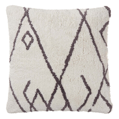 Kissenhülle Keelam, Naturweiß & Dunkelgrau, 100% Baumwolle