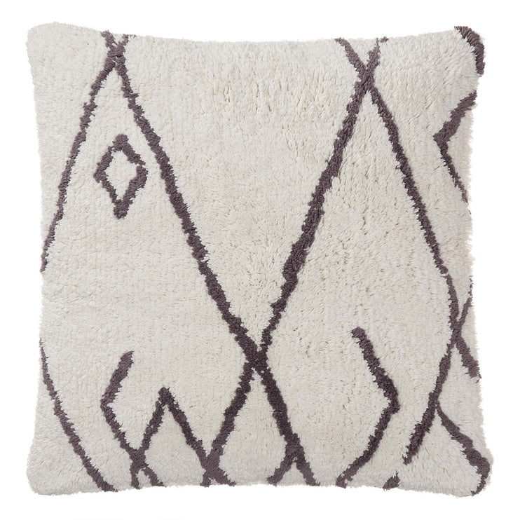 Kissenhülle Keelam, Naturweiß & Dunkelgrau, 100% Baumwolle