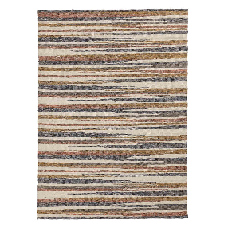 Colmar rug, mustard & cognac & dark blue, 100% new zealand wool |High quality homewares