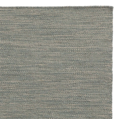 Gravlev runner, green grey & light green grey & natural white, 50% new wool & 50% cotton