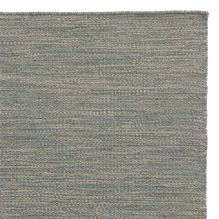 Gravlev runner, green grey & light green grey & natural white, 50% new wool & 50% cotton