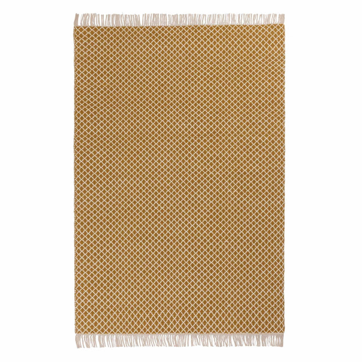 Loni rug, bright mustard & off-white, 100% wool |High quality homewares