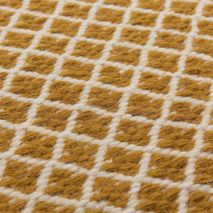 Loni rug in bright mustard & off-white, 100% wool |Find the perfect wool rugs