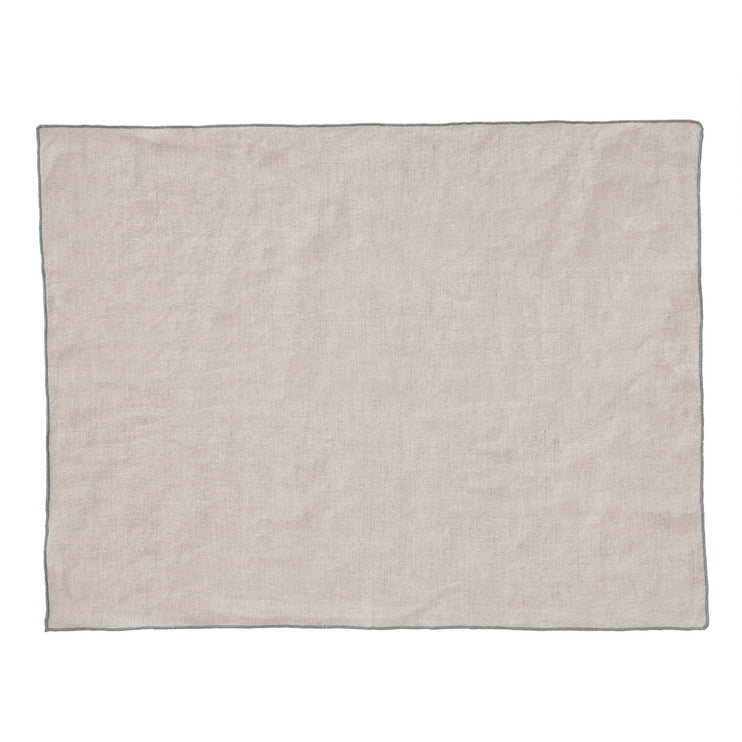 Alvalade table runner, natural & green grey, 100% linen |High quality homewares