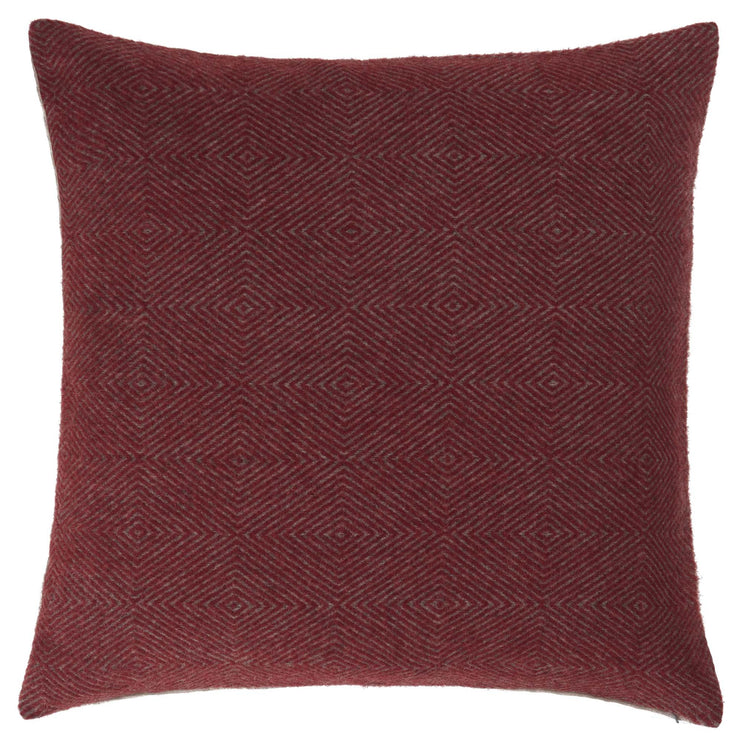 Kissenhülle Gotland, Rot & Grau, 100% Wolle & 100% Leinen