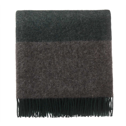 Karby Wool Blanket dark green & grey melange, 100% new wool