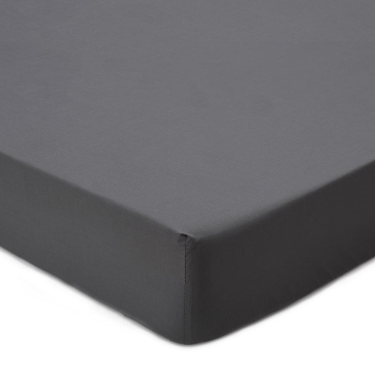 Spannbettlaken Perpignan Grau, 100% gekämmte Baumwolle