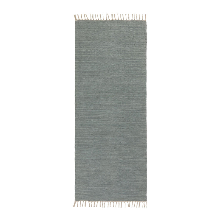 Akora runner, green grey melange, 100% cotton | URBANARA runners
