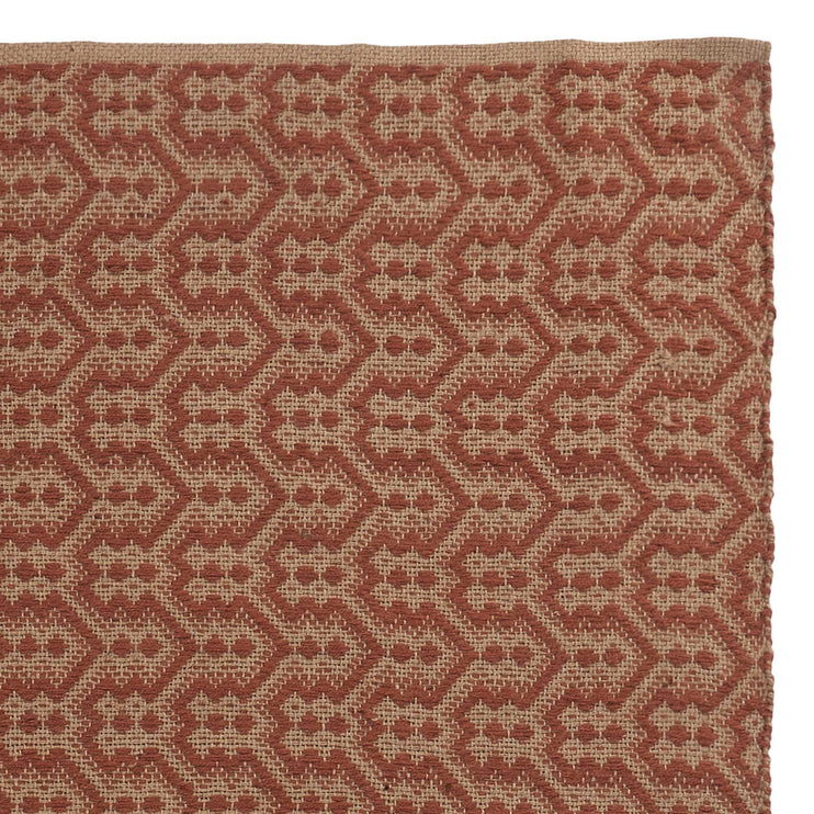 Alampar Rug natural & terracotta, 100% jute
