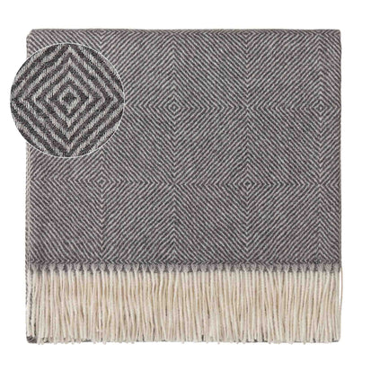 Alanga Alpaca Blanket grey melange & off-white, 100% baby alpaca wool