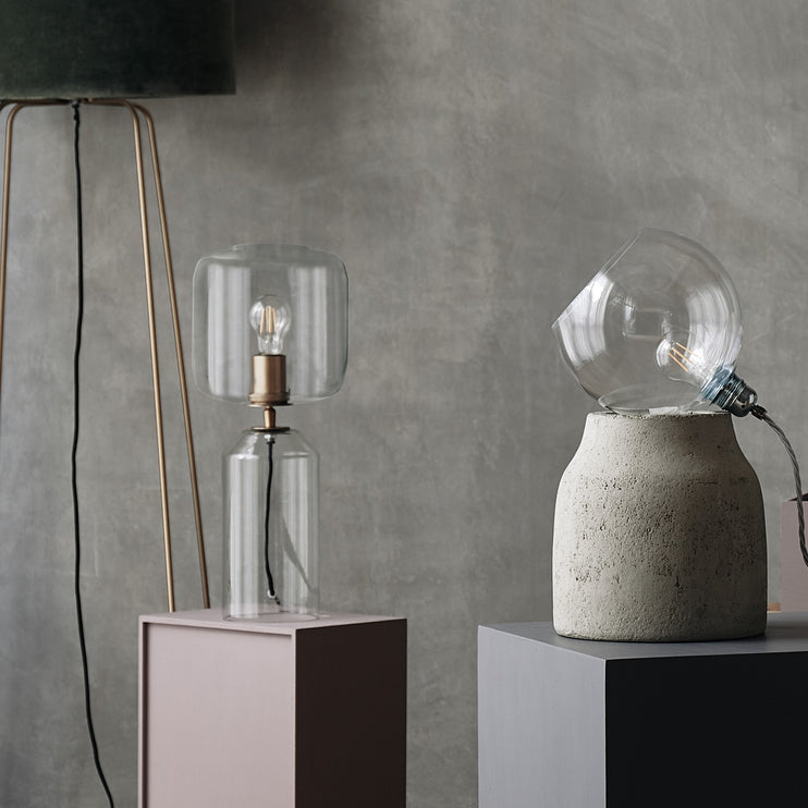 Tischleuchte Raja Transparent, 100% Glas & 100% Metall | URBANARA Tischleuchten