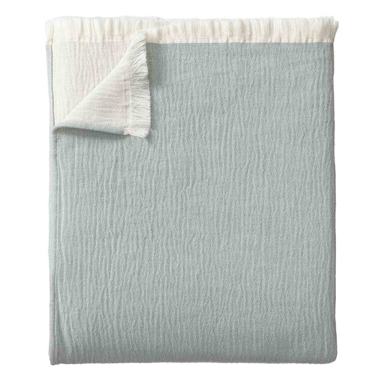 Anaba Bedspread green grey & natural white, 100% cotton