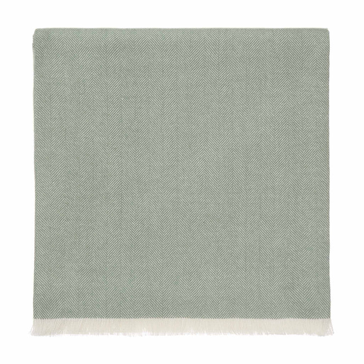 Asare Alpaca Blanket sage green & off-white, 100% royal baby alpaca wool