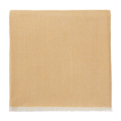 Asare Alpaca Blanket mustard & off-white, 100% royal baby alpaca wool