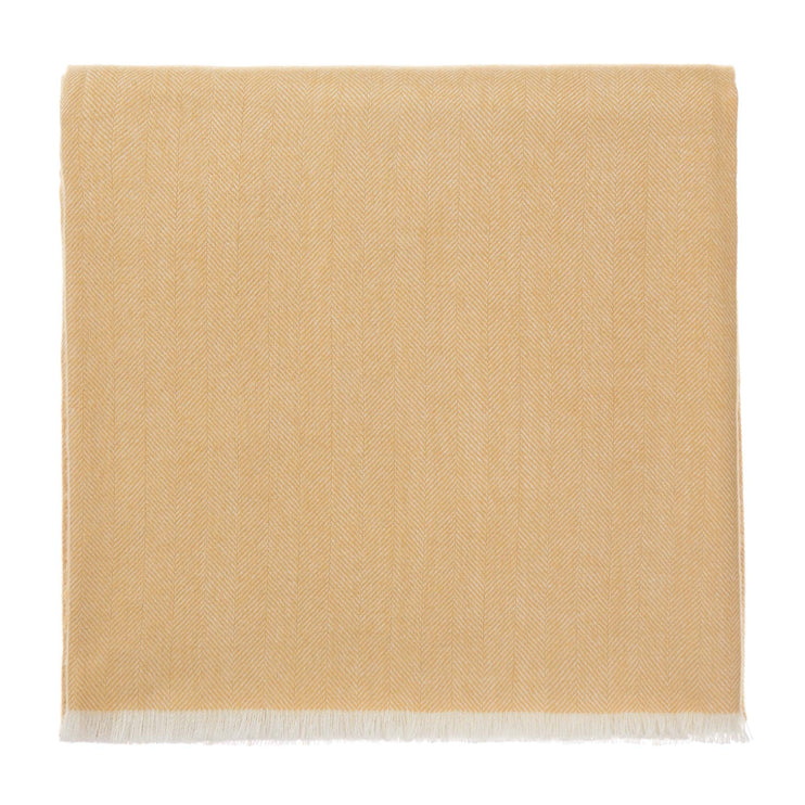 Asare Alpaca Blanket mustard & off-white, 100% royal baby alpaca wool
