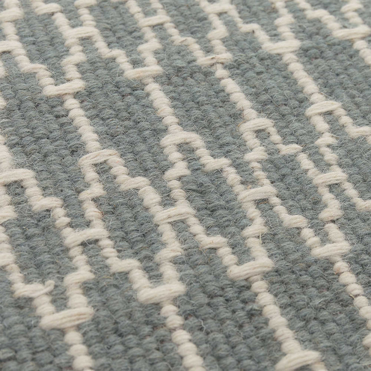 Badela rug, light grey green & ivory, 100% wool |High quality homewares