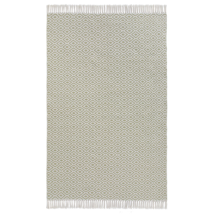 Teppich Barota, Zarte Limette & Weiß, 100% recyceltes PET | URBANARA Outdoor-Teppiche