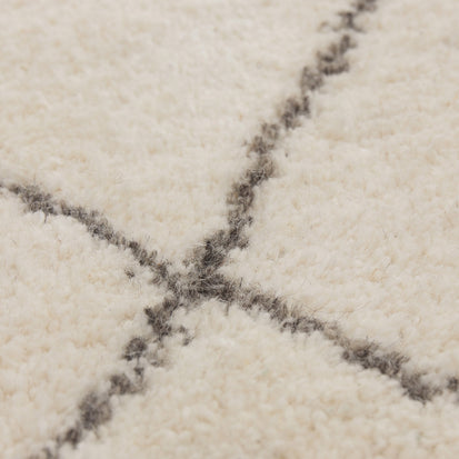 Beni Runner natural white & charcoal melange, 100% wool | URBANARA runners