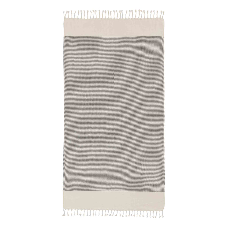 Bolu Hammam Towel in black & natural white | Home & Living inspiration | URBANARA