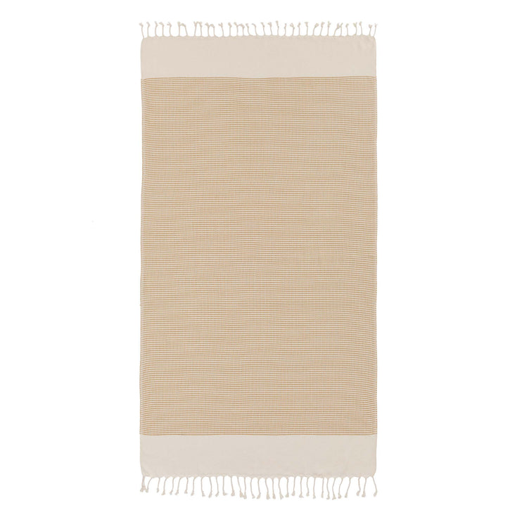 Bolu Hammam Towel in mustard & natural white | Home & Living inspiration | URBANARA