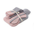 Cadima christmas set, light grey melange & light pink, 100% merino wool